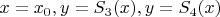 $x=x_0,y=S_3(x),y=S_4(x)$