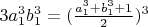 $3a_1^3b_1^3=(\frac{a_1^3+b_1^3+1}{2})^3$