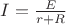 $I=\frac{E}{r+R}$