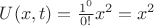 $U(x,t)=\frac{1^0}{0!}x^2 = x^2$