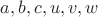 $a,b,c,u,v,w$
