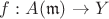 $f: A(\mathfrak{m})\to Y$