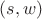 $(s,w)$ $(s,w)$