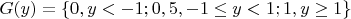 $G(y)=\{0,y<-1;0,5,-1 \leq y <1;1,y \geq 1\}$