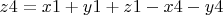 $z4=x1+y1+z1-x4-y4$