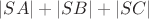 $|SA|+|SB|+|SC|$