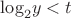 $ \[{{\log }_{2}}y<t\]$