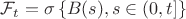 ${\cal F}_t=\sigma\left\{B(s),s\in(0,t]\right\}$
