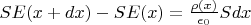 $SE(x+dx) - SE(x) = \tfrac{\rho(x)}{\epsilon_0} S dx$