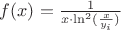 $f(x)=\frac{1}{x \cdot \ln^2(\frac{x}{y_{i}})}$