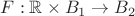 $F: \mathbb{R}\times B_1 \rightarrow B_2$