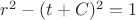 $ r^2 - (t+C)^2 =1 $