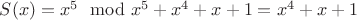 $S(x)=x^5\mod x^5+x^4+x+1=x^4+x+1$