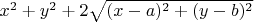 $x^2+y^2+2 \sqrt{(x-a)^2+(y-b)^2}$