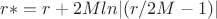 $ r*=r+2Mln|(r/2M-1)|$ $ r*=r+2Mln|(r/2M-1)|$