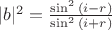 $|b|^2=\frac{\sin^2\,(i-r)}{\sin^2\,(i+r)}$