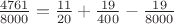 $\frac{4761}{8000}=\frac{11}{20}+\frac{19}{400}-\frac{19}{8000}$