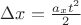 $\Delta{x} = \frac{{a_x}t^2}{2}$