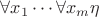 $\forall x_{1}\cdots \forall x_{m}\eta$