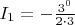 $I_1=-\frac{3^0}{2\cdot 3}$