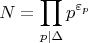 $$N=\prod\limits_{p|\Delta}{p^{\varepsilon_p}}$$