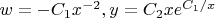 $w=-C_1x^{-2}, y=C_2xe^{C_1/x}$