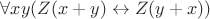 $\forall x y(Z(x+y)\leftrightarrow Z(y+x))$