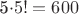 5\cdot 5!=600