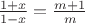 $\frac{1+x}{1-x}=\frac{m+1}m$