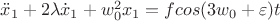 $\ddot{x}_1+2 \lambda \dot{x}_1+ w_0^2 x_1=fcos(3w_0+\varepsilon)t$