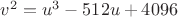 $v^2=u^3-512u+4096$