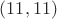 $(11,11)$