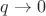 $q\rightarrow 0$