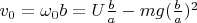 $v_0 = \omega_0 b = U \frac{b}{a} - mg (\frac{b}{a})^2$