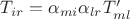 ${T_{ir}}={\alpha_{mi}}{\alpha_{lr}}{T'_{ml}}$
