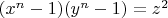 $(x^n-1)(y^n-1)=z^2$