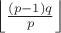 $\left \lfloor \frac{(p-1)q}{p} \right \rfloor$