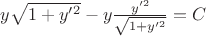 $y\sqrt{1+y'^2}-y\frac{y'^2}{\sqrt{1+y'^2}}=C$