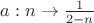 $a: n\to \frac{1}{2-n}$ $a: n\to \frac{1}{2-n}$