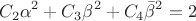 $$C_2\alpha^2+C_3\beta^2+C_4\bar{\beta}^2=2$$