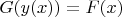 $G(y(x))=F(x)$