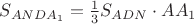 $S_{ANDA_1}=\frac{1}{3}S_{ADN}\cdot AA_1$
