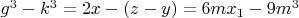$g^3-k^3=2x-(z-y)=6mx_1-9m^3$
