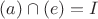 $(a) \cap (e)=I$