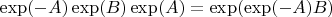 $\exp(-A) \exp(B) \exp(A) = \exp(\exp(-A)B)$