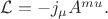 $\mathcal{L}=-j_{\mu}A^{mu}.$ $\mathcal{L}=-j_{\mu}A^{mu}.$