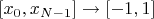 $[x_0, x_{N-1}] \rightarrow [-1, 1]$