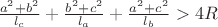 $\frac{a^2+b^2}{l_c}+\frac{b^2+c^2}{l_a}+ \frac{a^2+c^2}{l_b}> 4R$