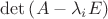 $\det \left( {A - \lambda _i E} \right)$