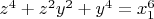 $z^4+z^2y^2+y^4=x_1^6$